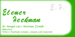 elemer heckman business card